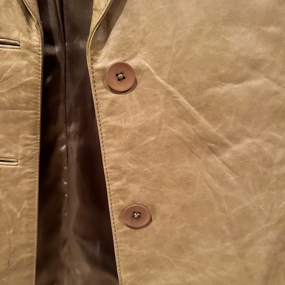 JOHN CARLISLE- Green Leather Jacket- L - Picture 5 of 6